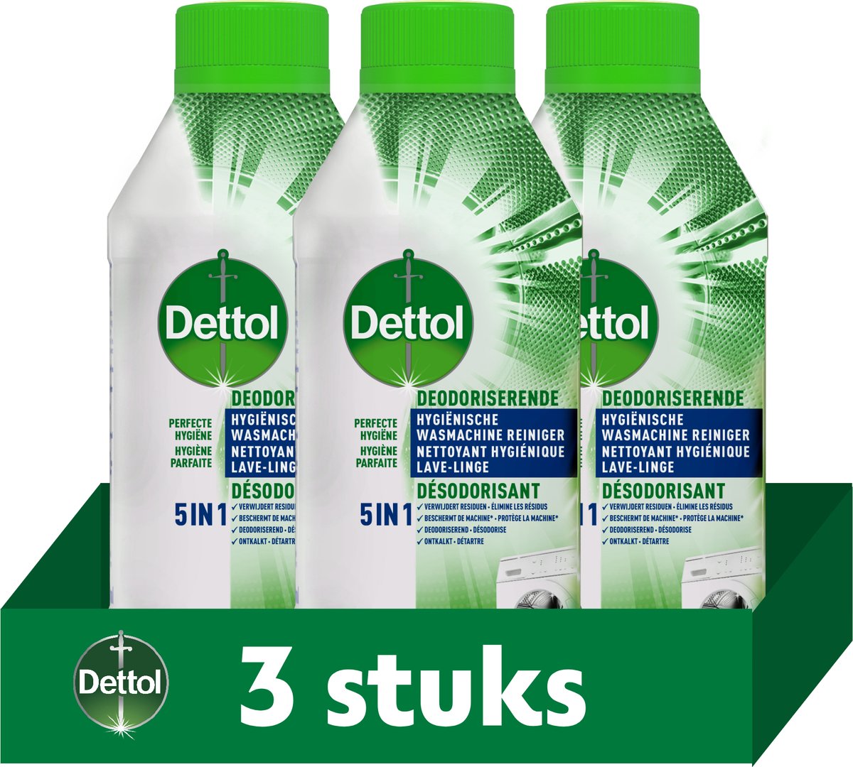 Dettol – Hygienischer Waschmaschinenreiniger – 3 x 250 ml