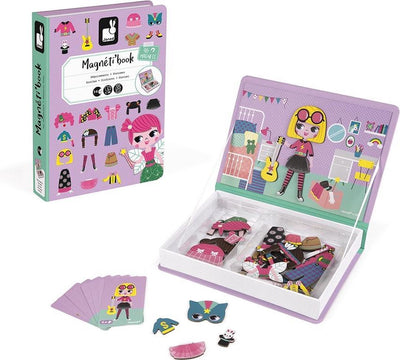 Janod – Magnetibook – Mädchen-Kostümparty – Magnetbuch-Spielset