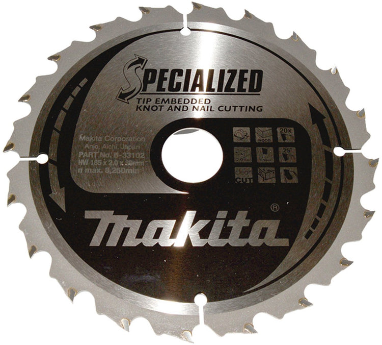 Makita Sägeblattspitze 185 x 30 x 2,0 20 Zähne, 25 g – B-33102