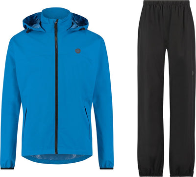 Agu Go Regenanzug Essential Damen Herren – Blau – L – wasserdicht atmungsaktiv