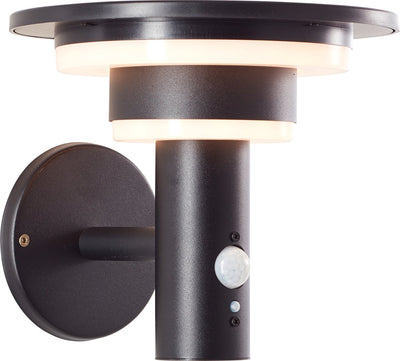 Brilliant Garvina – Außenwandleuchte – LED 3 W – Solar – 430 lm – 3000 K – IP44 – Schwarz