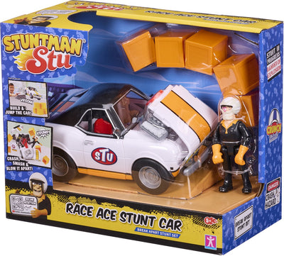 Bandai – Stuntman Stu – Crash-Rennwagen – Stunt-Spielzeug – Stunt-Figur inklusive – Crash-Spiel mit Fahrzeug und Zubehör – Spielzeug für Kinder ab 4 Jahren – Coss8200