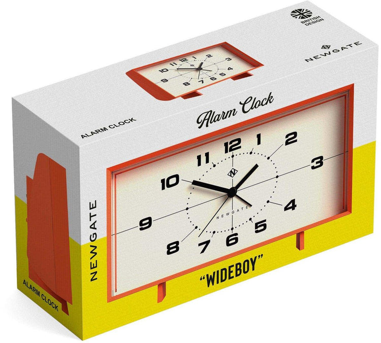 Newgate Wideboy – Wecker – Orange mit cremefarbenem Zifferblatt