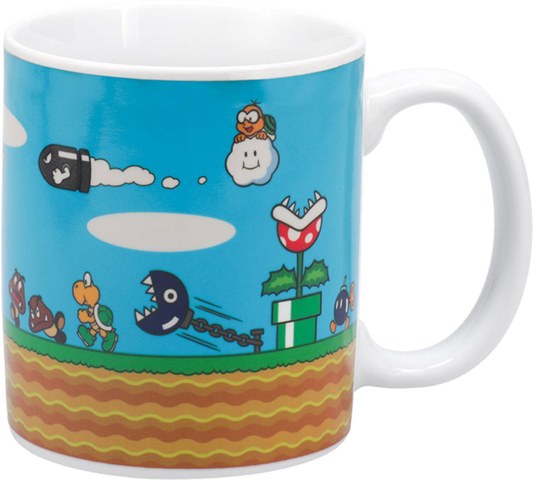 Paladone Super Mario Level Heat Change Mug – offiziell lizenzierte Nintendo Heat Reaction Mug, 300 ml, nostalgisches Geschenk für Gamer –
