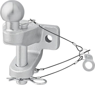 Proplus Anhängerkupplungskugel kombiniert – Dual-Version – Stoßstangen-Anhängerkupplung – Kupplungskugel – E-Typ-geprüft – D21 S350 – Silber