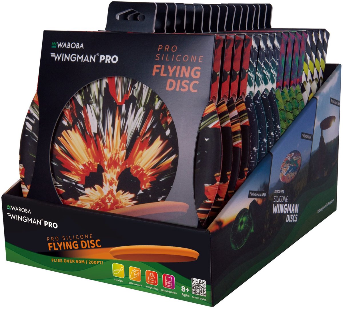 Waboba Frisbee Wingman Pro – große Silikon-Flugscheibe 8,2 Zoll.