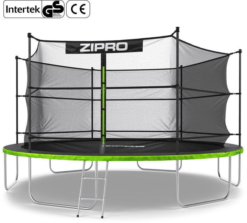 Zipro Jump Pro In – Trampolin mit Sicherheitsnetz – ø435 cm 14 Fuß – für Kinder und Erwachsene – inklusive Leiter – max. 150 kg - groß