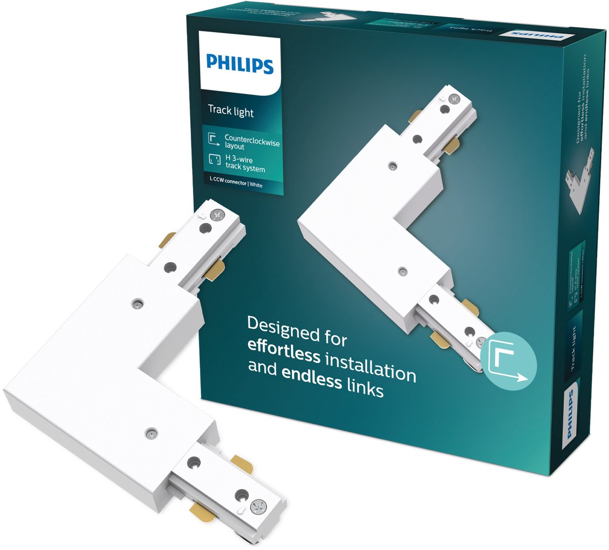Philips LED Philips EasyLink – Anschluss – L-förmiger Anschluss – linke Ecke – weiß – Schienenbeleuchtung