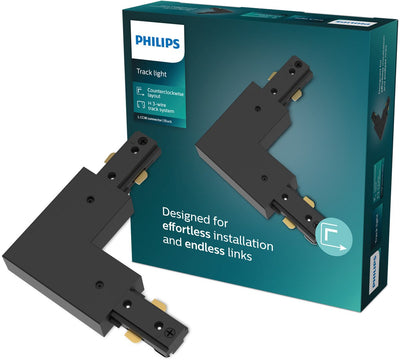 Philips LED Philips EasyLink – Anschluss – L-förmiger Anschluss – linke Ecke – schwarz – Schienenbeleuchtung