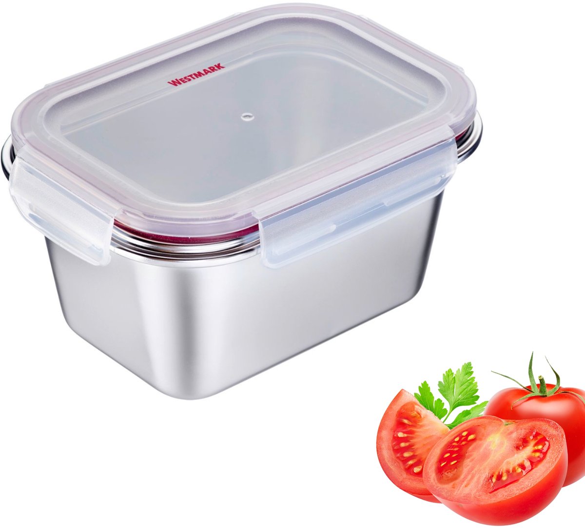 Westmark Brotdose aus Edelstahl – auslaufsicherer Brotkasten – mikrowellen- und ofenfest, BPA-frei – Bento-Box für Schule, Arbeit und Kita – Silber, 1000 ml