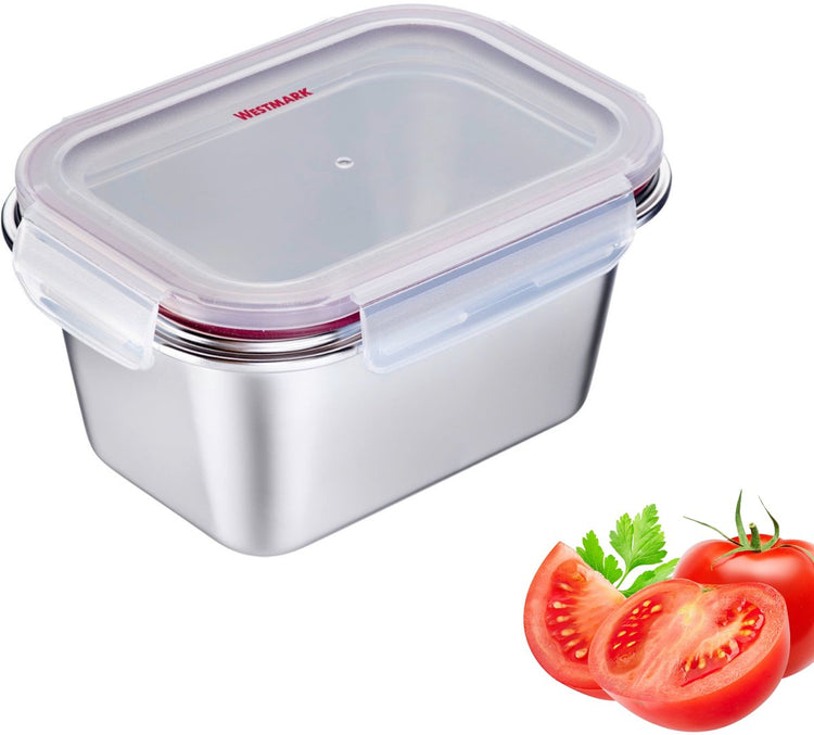 Westmark Brotdose aus Edelstahl – auslaufsicherer Brotkasten – mikrowellen- und ofenfest, BPA-frei – Bento-Box für Schule, Arbeit und Kita – Silber, 1000 ml