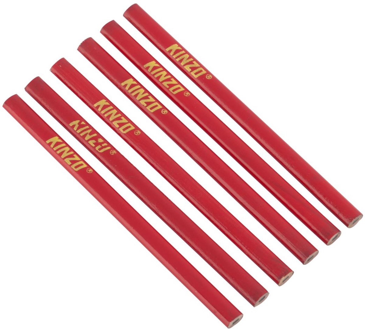 Kinzo Zimmermannsbleistift-Set 6-teilig 18 cm