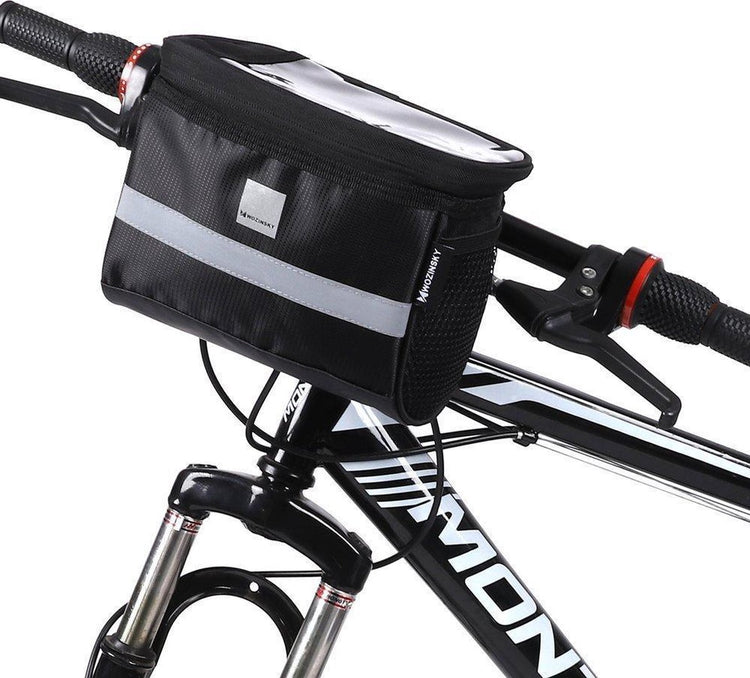 Wozinsky wbb12bk Serie – Fahrradtasche für Lenker – 2 l – schwarz – reflektierender Streifen