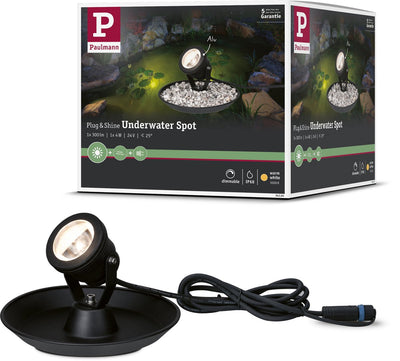Paulmann Plug Shine LED Spot Teichlampe separater Spot IP68 3000K 4W schwarz