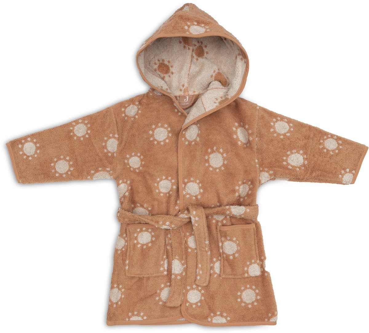 Jollein-Bademantel – 100 % Frottee – 1–2 Jahre – Jacquard – Sonne