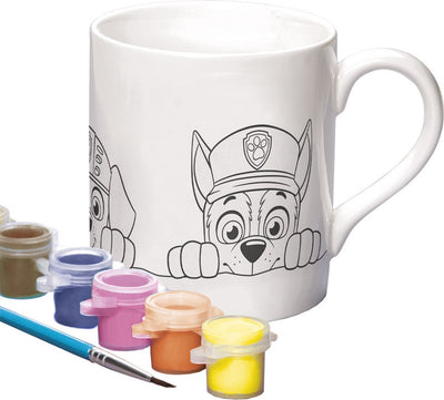 Totum Paw Patrol Spielzeug zum Ausmalen, Tasse, Becher, Malerei – Kunsthandwerk, Keramik inkl. Kreatives Mal- und Pinselspielzeug, Geschenk für Jungen und Mädchen