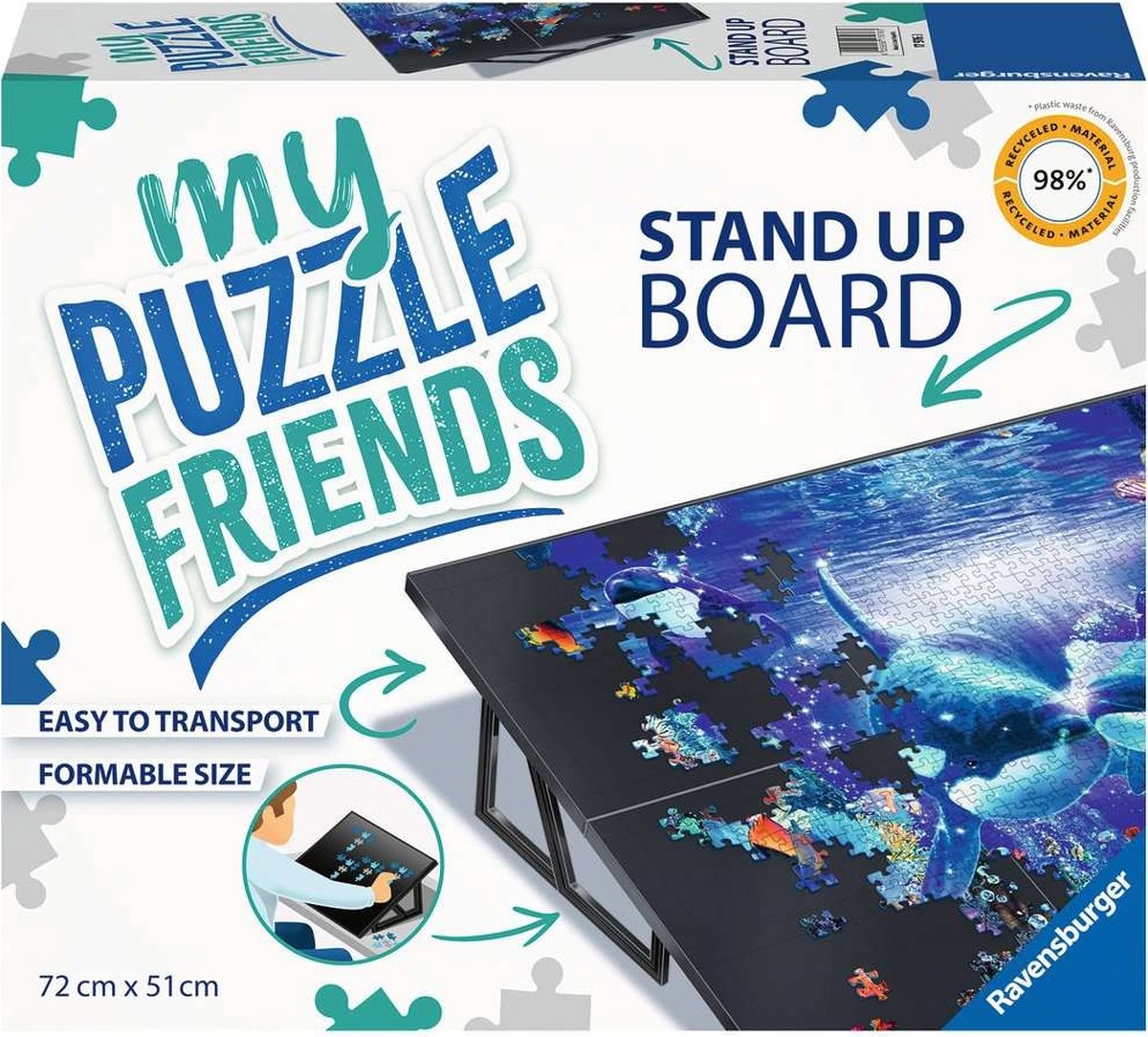 Ravensburger Jigs Puzzle -Puzzletafel Esel Max 1000 Stück, 72,5 x 50,5 cm