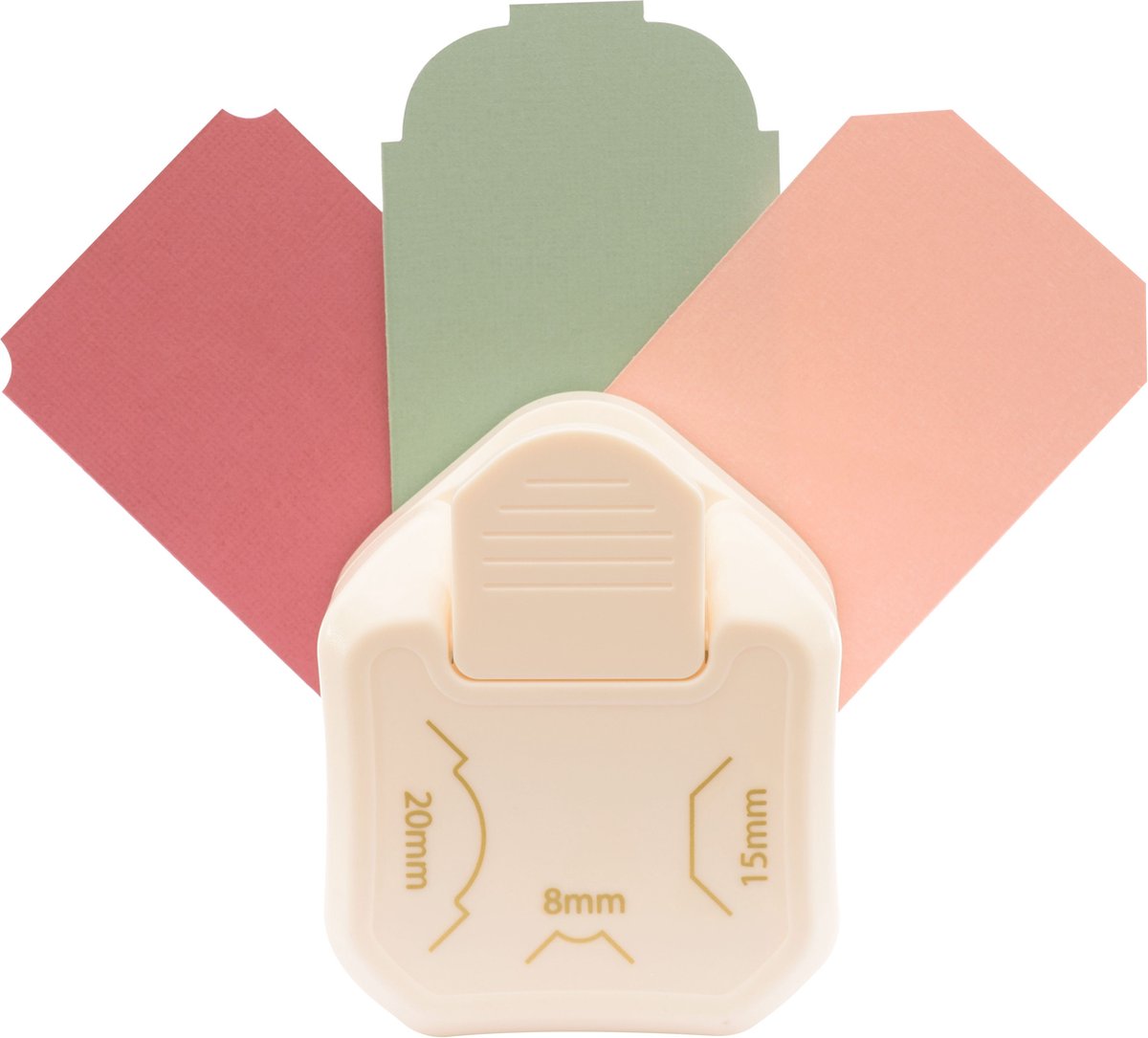 Vaessen creative • 3-in-1 Etiketten-Eckenstanzer 8-15-20 mm