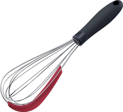 Westmark Schneebesen mit Schaber – praktischer Schneebesen zum Mischen von Teig und Soßen und anderen Lebensmitteln, ergonomischer Griff – Edelstahl, Silikon