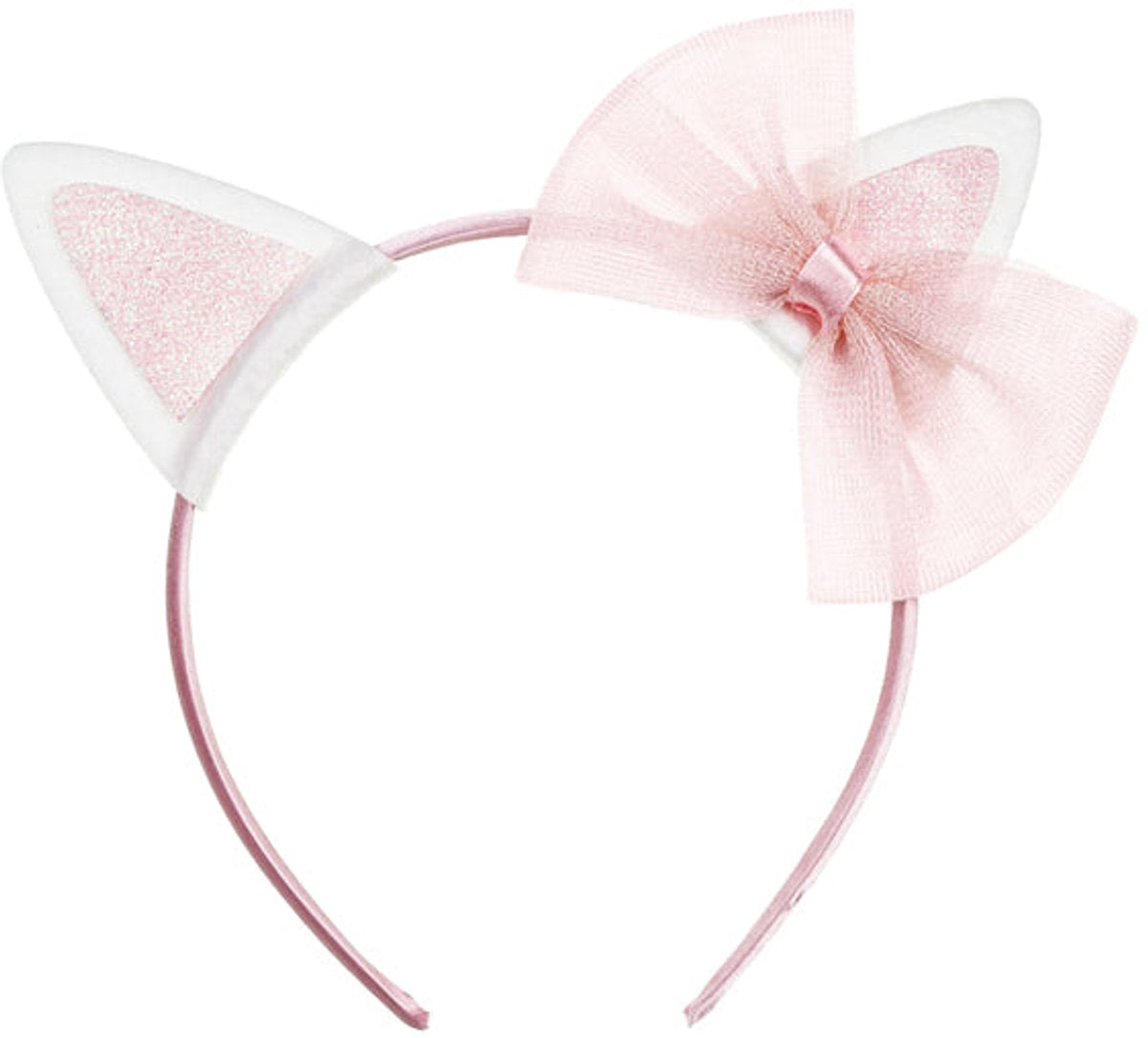 Partydeco Katzen-Stirnband mit Schleife, rosa