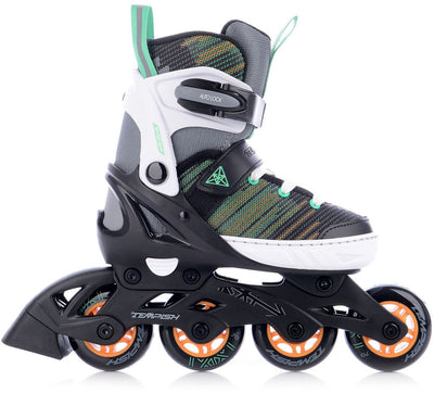 Tempish Systent Inlineskates – Inline-Skates – verstellbar – Schwarz Grün Orange – Größe 37–40