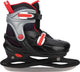 Nijdam Eishockeyschlittschuh – Hardboot – verstellbar – Rink Raptor – Schwarz Rot – Größe 29–32