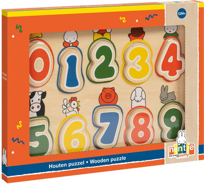 Bambolino Miffy Zahlenpuzzle aus Holz, Puzzle mit Zahlen – Lernspielzeug Junior – Kleinkind, Vorschulkind – ab 1 Jahr – Spielzeug-Geschenktipp