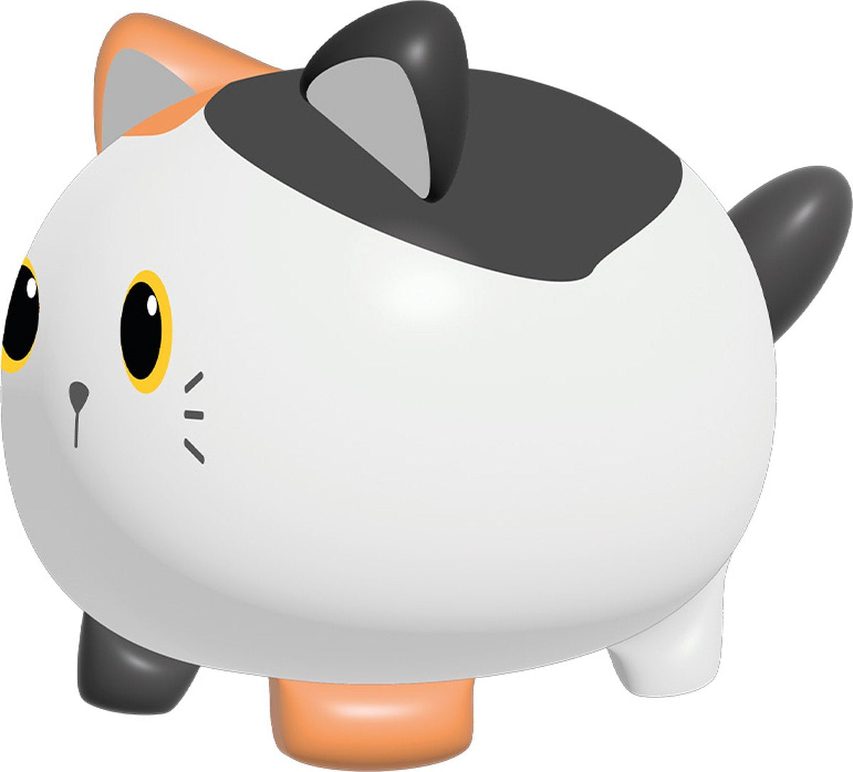 I-total Sparschwein orange Katze – unzerbrechlich – PVC-Sparschwein – pädagogisch – weißes Sparschwein