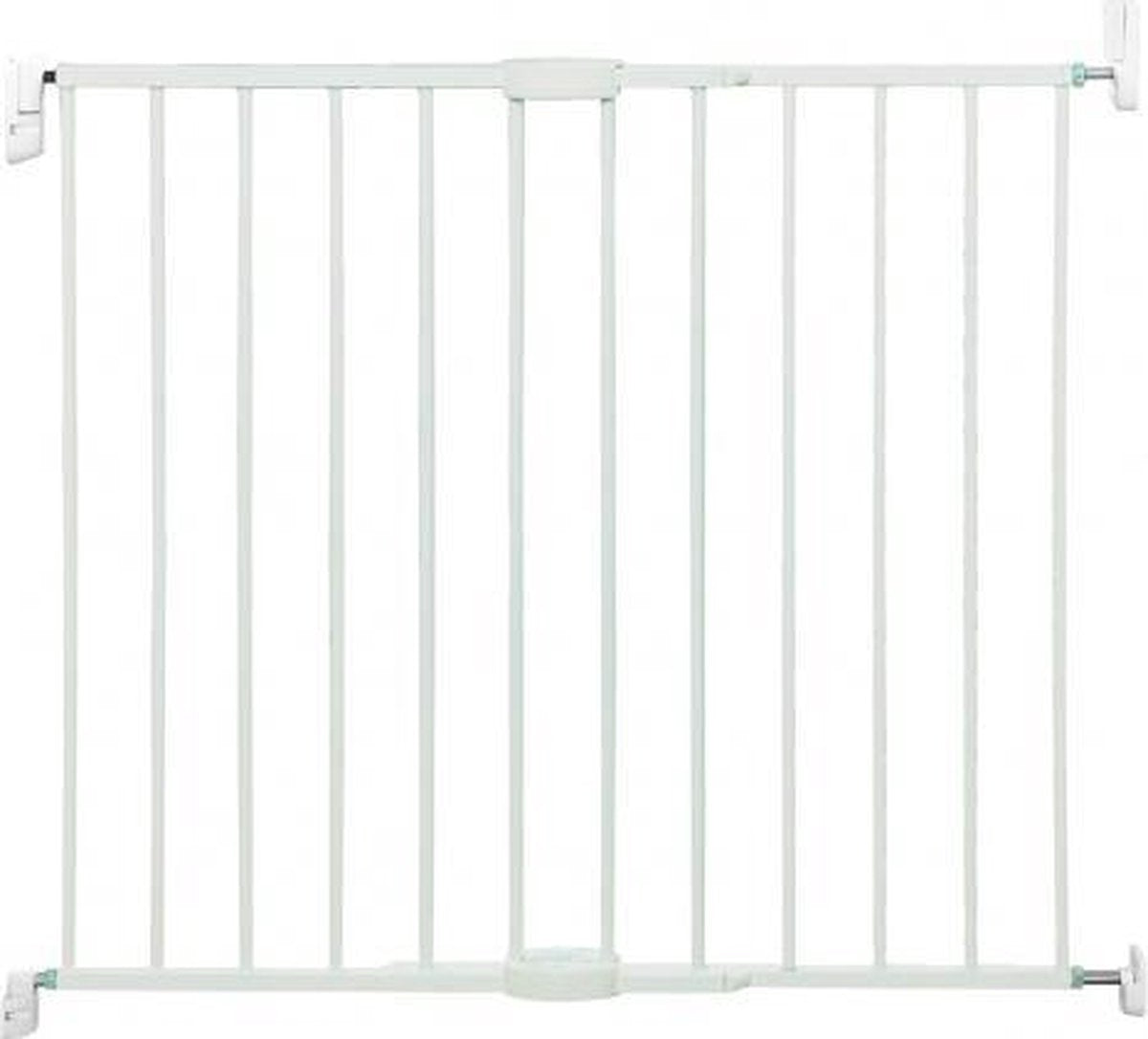 Munchkin Metall-Schraubtor – Treppenschutzgitter mit Bohrung – Schutzgitter mit Wandbefestigung – 64,5 bis 102 cm – oben und unten verstellbar – weiß