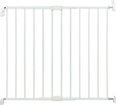 Munchkin Metall-Schraubtor – Treppenschutzgitter mit Bohrung – Schutzgitter mit Wandbefestigung – 64,5 bis 102 cm – oben und unten verstellbar – weiß