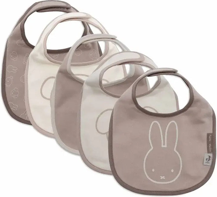 Jollein x Miffy – Baby-Lätzchen – wasserdicht – Lätzchen – Miffy und Freunde – 5 Stück