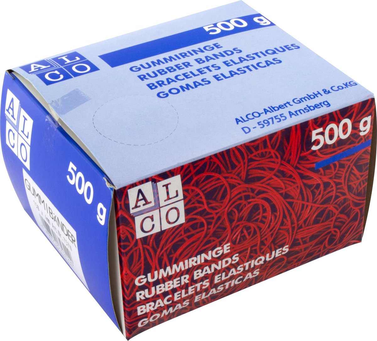 Alco Gummibänder 150x4mm 500 Gramm im Karton natur. al-757n