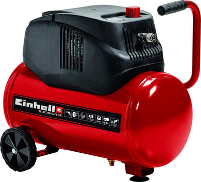 Einhell Elektrokompressor TC-AC 200 24 8 oder - 1200 W - 8 bar - 24 l Tank - Saugleistung: 180 l min - ölfrei