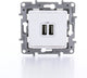 Legrand Niloé Doppeltes integriertes USB-Ladegerät – Weiß