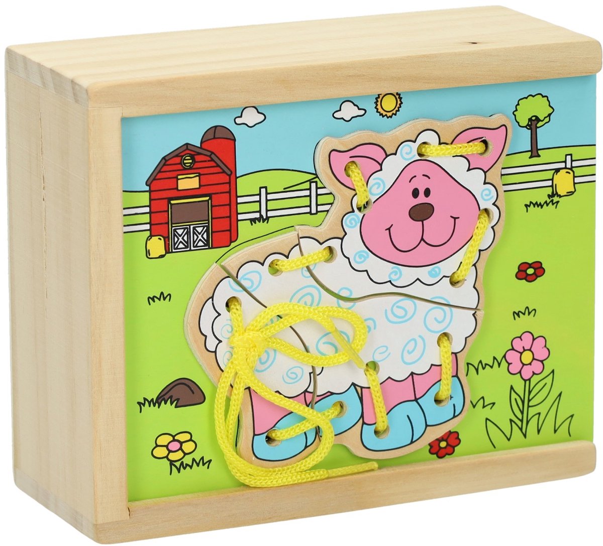 Holzstraßenpuzzle -Farm, 4 Set von 4