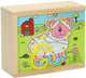 Holzstraßenpuzzle -Farm, 4 Set von 4