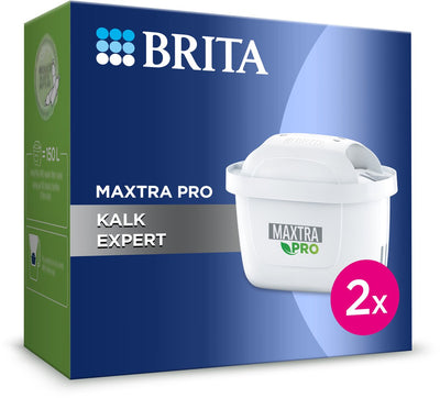 Brita Wasserfilterkartusche Maxtra Pro Limescale Expert – 2 Stück – Original Wasserfilter für alle Kannen zum Schutz von Geräten mit hartem Wasser – filtert unter anderem Kalk, Verunreinigungen, Chlor und Metalle
