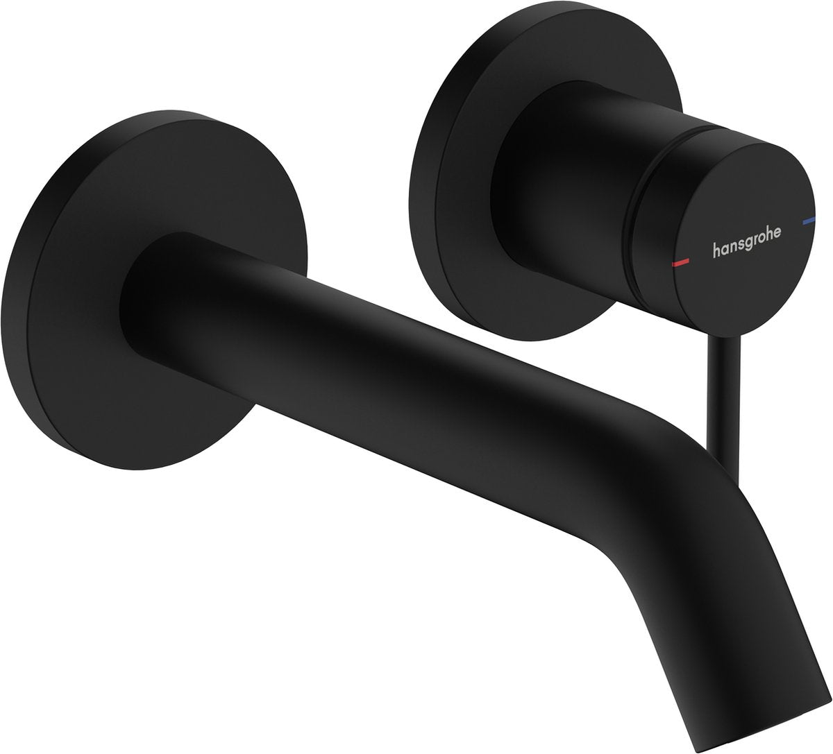Hansgrohe tecturis s - Einbau-Waschtischarmatur - zur Wandmontage - Einhebelbedienung - 16,5 cm Auslauf - mattschwarz