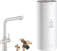 Grohe roter 3-in-1-Kochwasserhahn – L-Auslauf – 7-Liter-Boiler – Mischventil – Edelstahl (Supersteel)