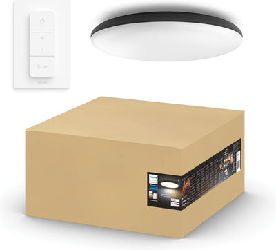 Philips Hue Cher Deckenleuchte – warmes bis kaltweißes Licht – Schwarz – 1 Dimmschalter