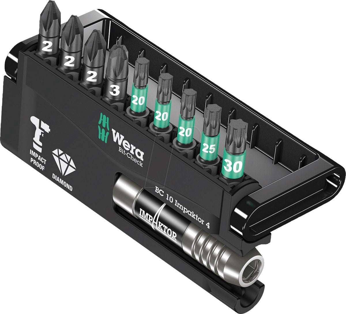 Wera 5057417001 10-teiliger Bit-Check Schlagschrauber-Bit-Satz