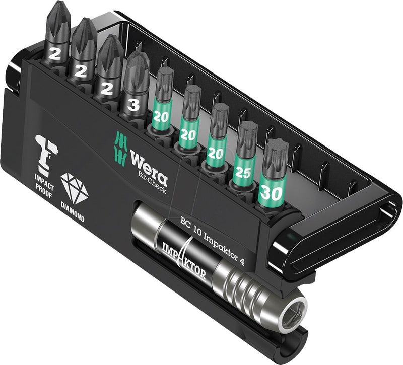 Wera 5057417001 10-teiliger Bit-Check Schlagschrauber-Bit-Satz