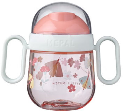 Mepal mio tropffreier Becher 2.0 Little Dutch – 200 ml – leicht zu halten – Kindergeschirr – Blumen Schmetterlinge