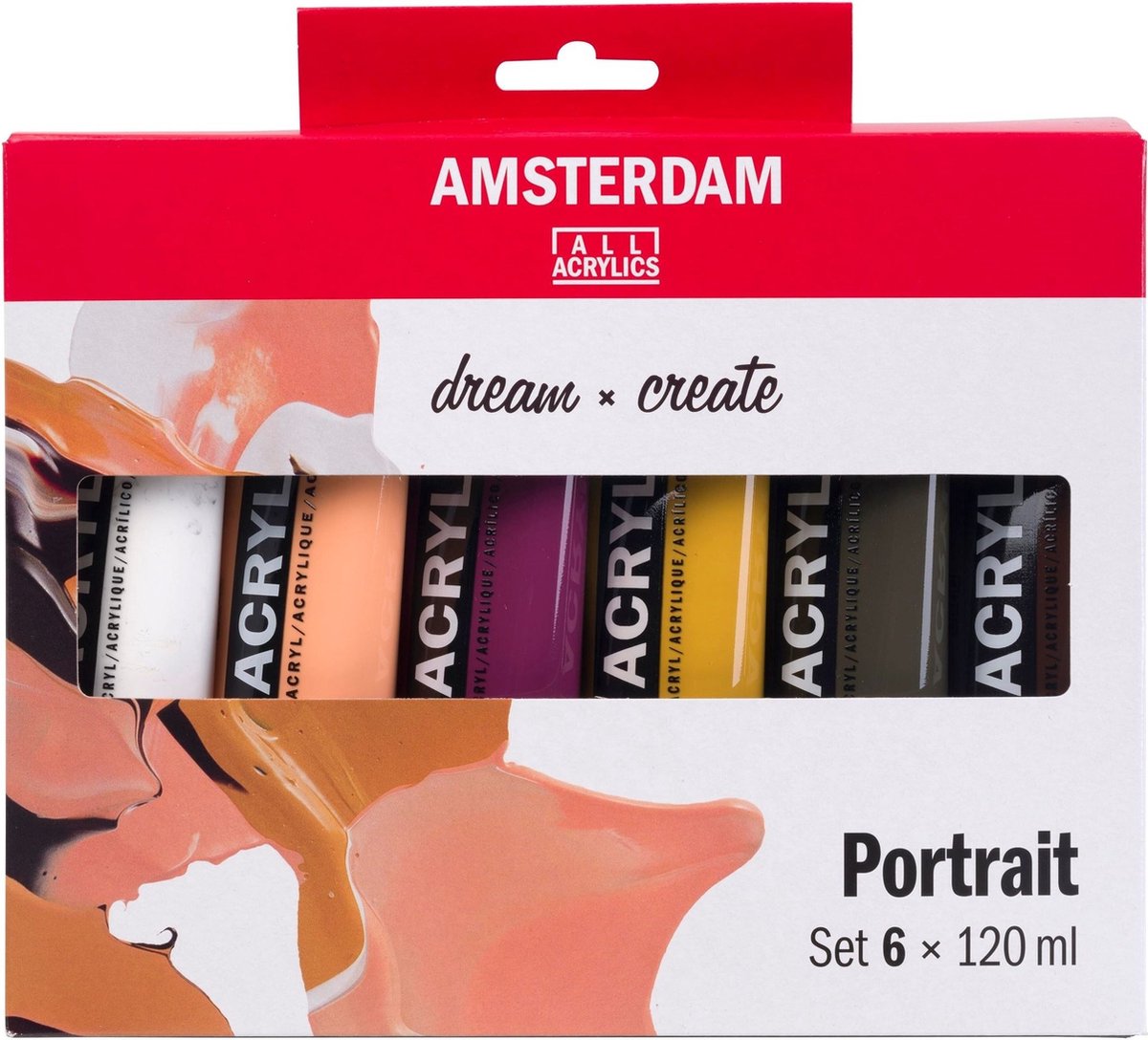 Bruynzeel Amsterdam Standard-Serie Acrylfarben-Portrait-Set 120 ml, 6-tlg.