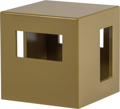 Vtwonen moderner Beistelltisch quadratisch – MDF-Holz – Hochglanz-Honiggelb