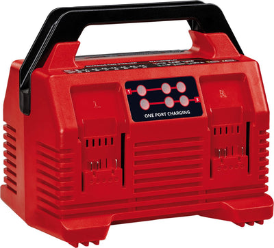 Einhell quattro Ladegerät - Power X-Change - 18 V - Ladeleistung: 4a - paralleles Laden von 2x2 Akkus - Refresh-Modus - passend für alle Power X-Change Akkus