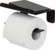 Tiger Colar - Toilettenpapierhalter mit Ablage - Toilettenpapierhalter mit Ablage - selbstklebend - ohne Bohren - Schwarz