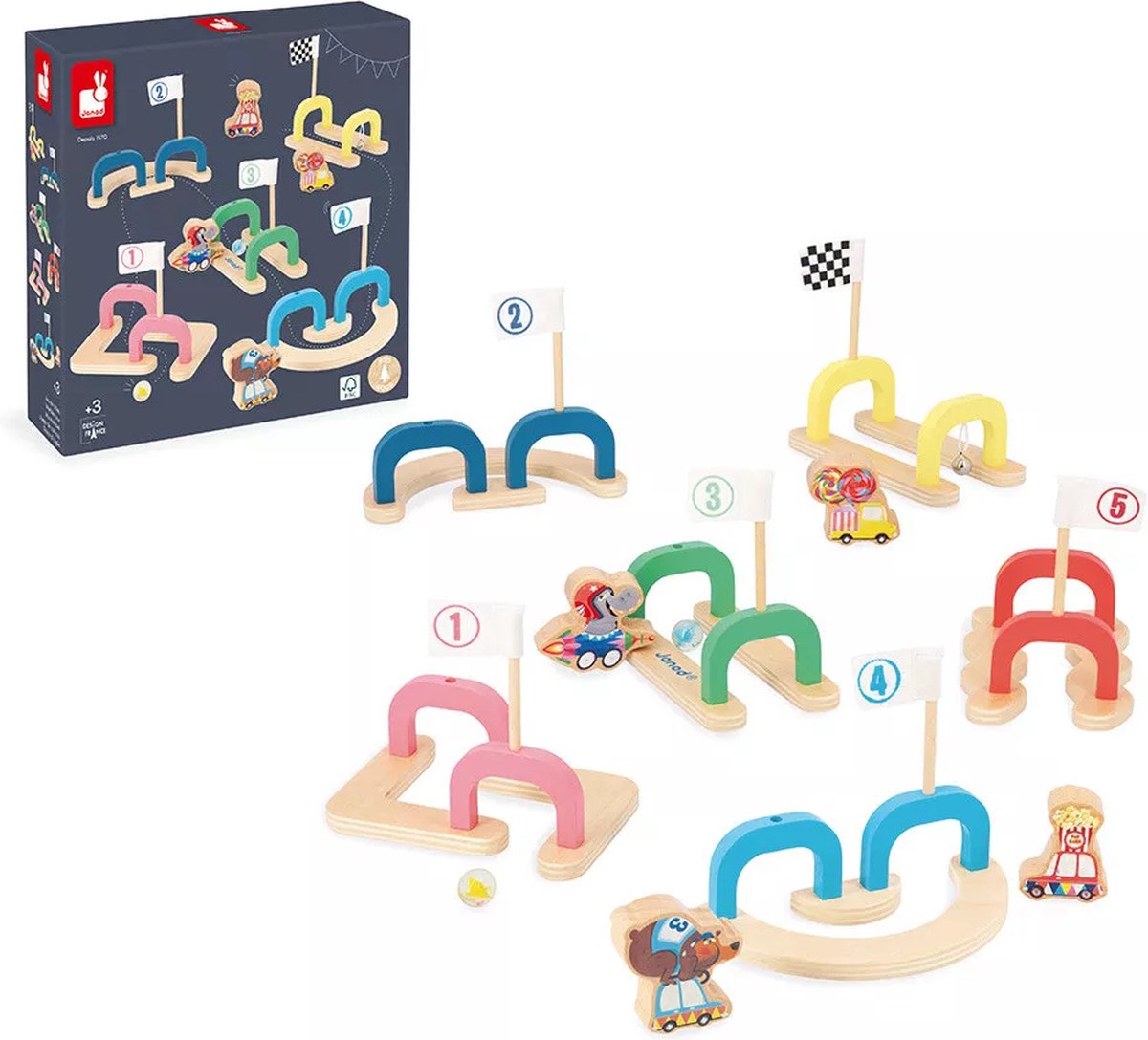 Janod – Apple Pop – Murmelspiel mit Schiene