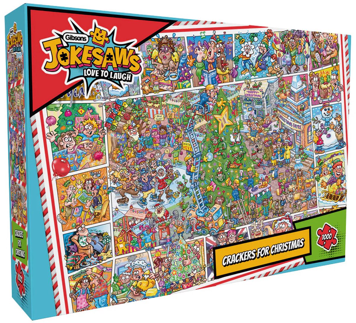 Gibsons – Witzesägen-Cracker für Weihnachten (von Phil Dobson) – 1000 Teile 68 × 49 cm (B × H) – Puzzle für Erwachsene