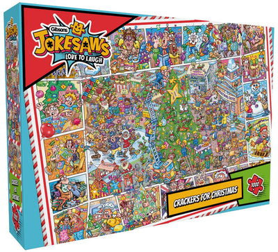 Gibsons – Witzesägen-Cracker für Weihnachten (von Phil Dobson) – 1000 Teile 68 × 49 cm (B × H) – Puzzle für Erwachsene